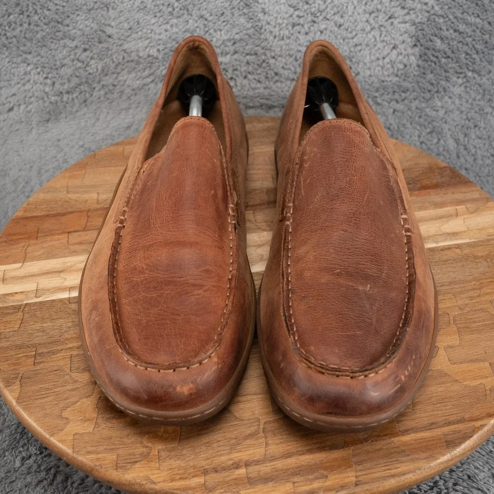 Born Caleb Loafer Mens Size 14 Brown Good Leather Moc Driving Shoe VCJF22